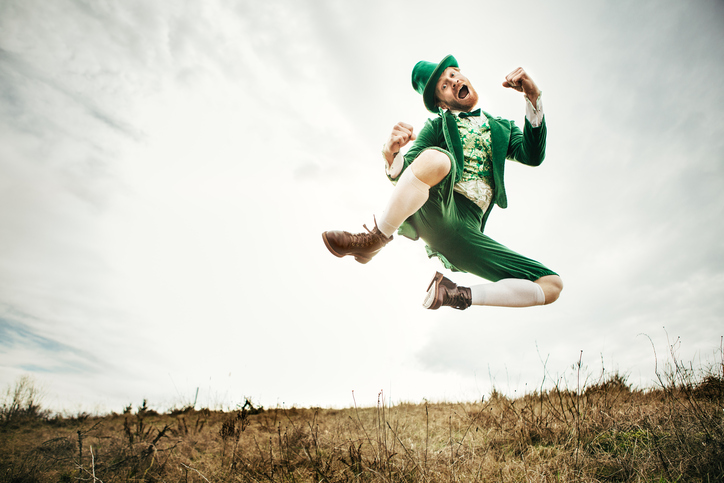 Leprechaun Man Dancing on St. Patricks Day